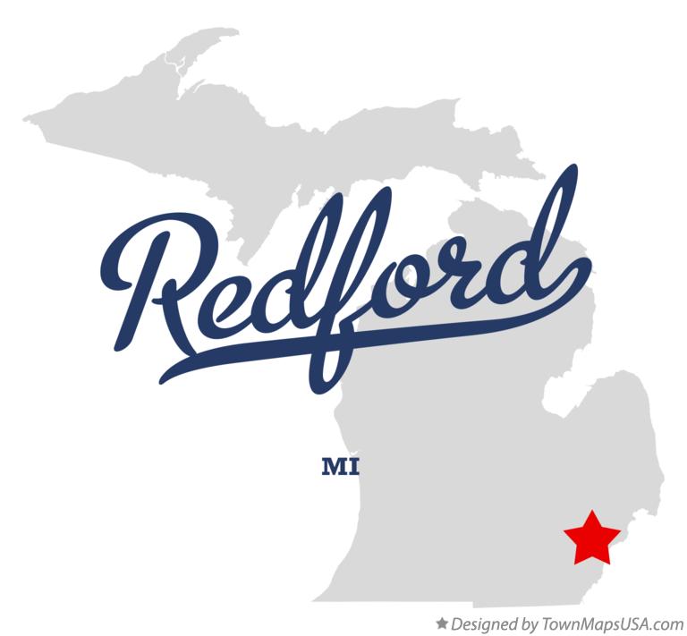 Map of Redford, MI, Michigan